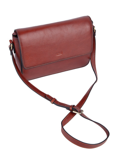 Polo Vega Brown Flapover Sling Bag