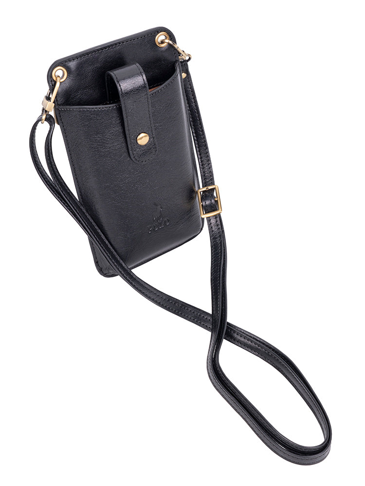 Polo Vegan Cellphone Purse In Black