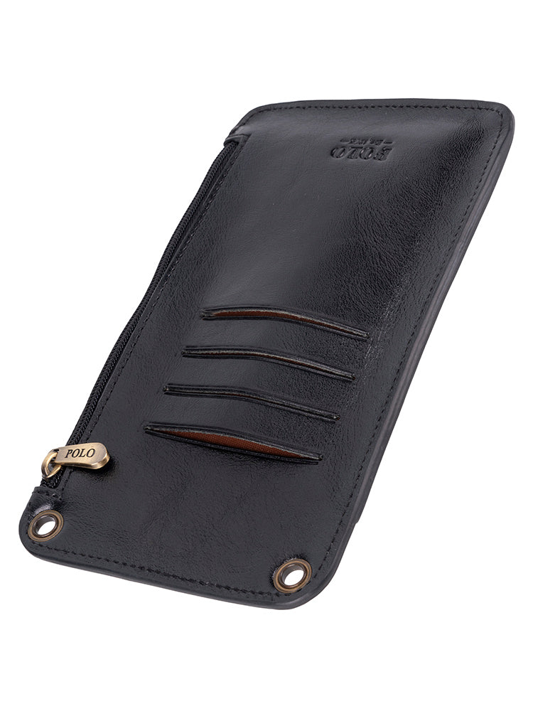 Polo Vegan Cellphone Purse In Black