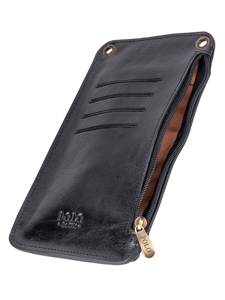 Polo Vegan Cellphone Purse In Black