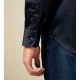 Polo Mens Long Long Sleeve Slim Stretch Shirt In Navy