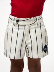 Polo Boys Elliot Striped Shorts In Off White