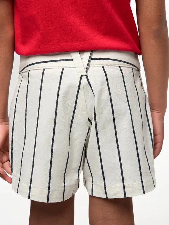 Polo Boys Elliot Striped Shorts In Off White