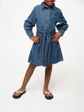 Polo Girls Naomi Long Sleeve Dress In Dark Wash