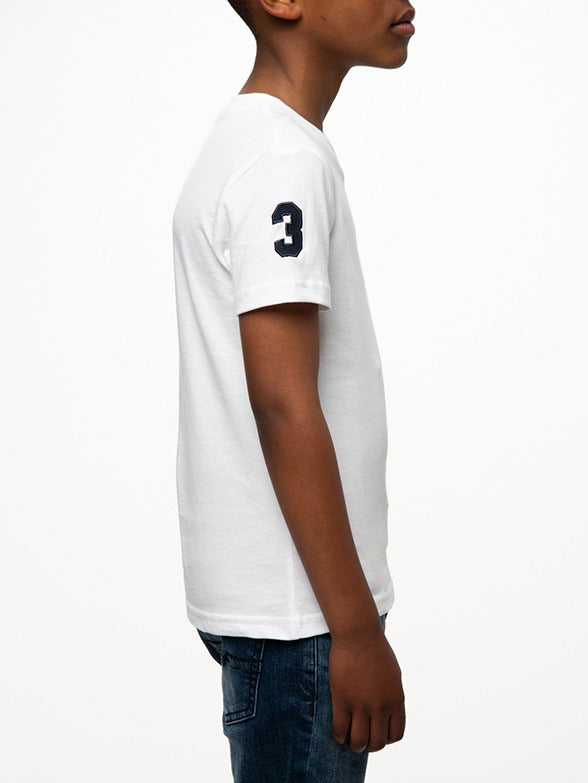 Polo Boys James V Neck T-Shirt In White
