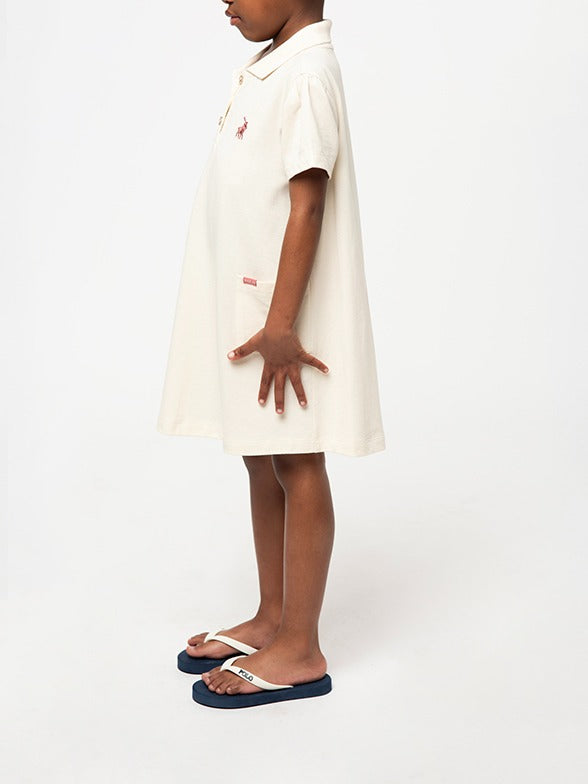 Polo Girls Georgia Short Sleeve Golfer Dress In Sand