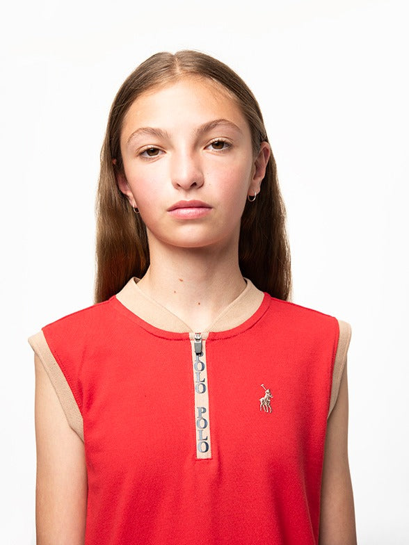 Polo Girls Rachel Sleeveless Dress In Red