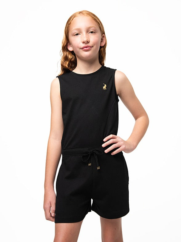 Polo Girls Gabriella Sleeveless Jumpsuit In Black