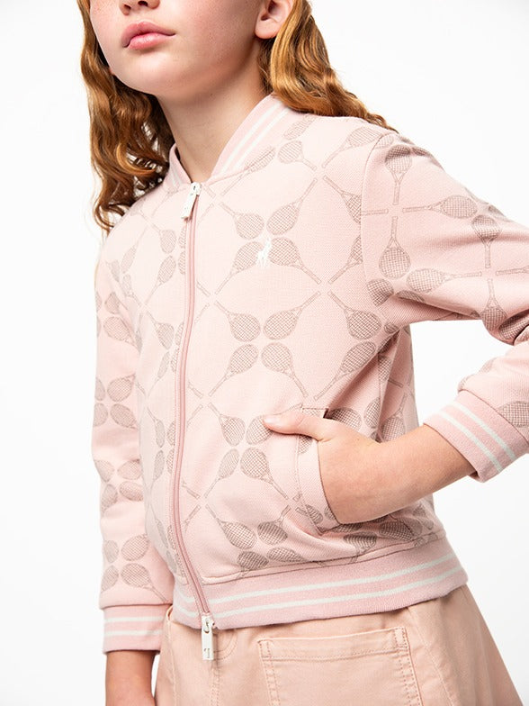 Polo Girls Amy Aop Sport Jacket In Pink