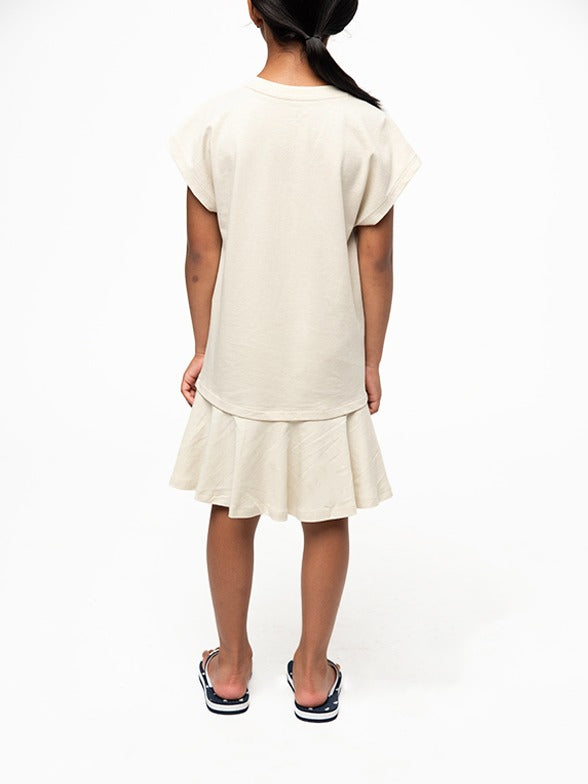 Polo Girls Emily Sleeveless Embroidered Dress In Putty