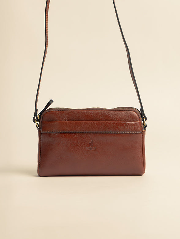 Polo Vega Double Zip Sling  Brown