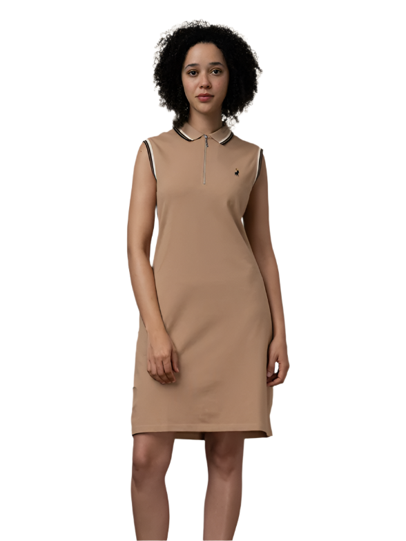 Polo Wmn 0049034 Zizi Sl Golfer Dress Taupe