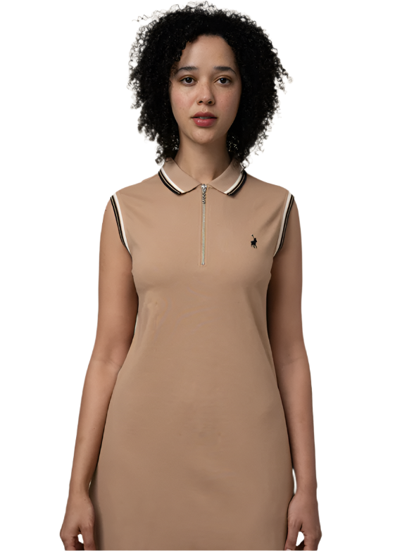 Polo Wmn 0049034 Zizi Sl Golfer Dress Taupe