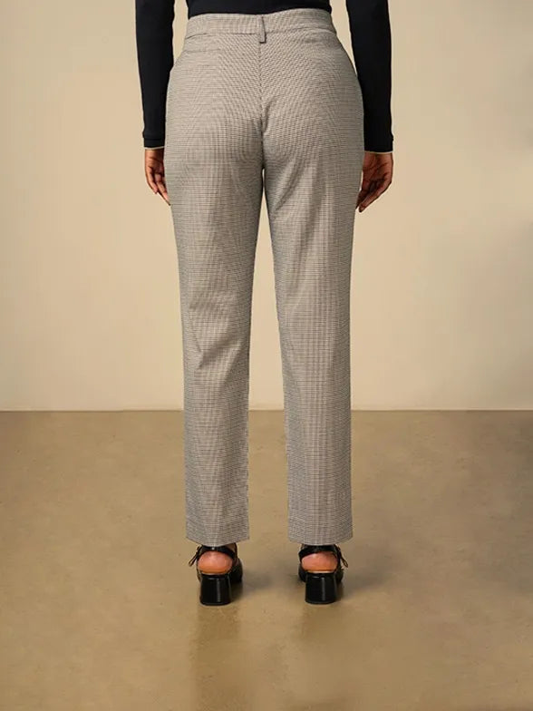 Polo Womens Elizabeth Houndstooth Suit Pant Grey