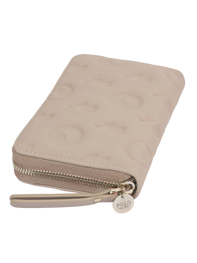 Polo Womens Halo Smalls Medium Zip Around Purse In Cashmere