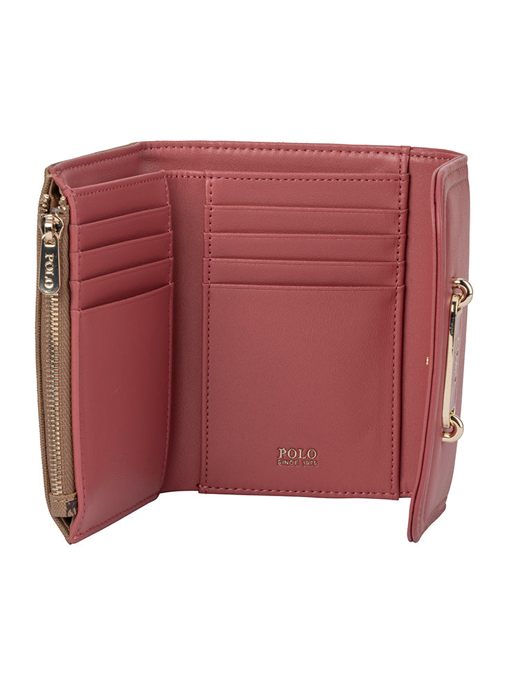 Polo Malibu Smalls Compact Trifold Purse  Rose