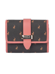Polo Kelsey Small Medium Trifold Purse In Brown