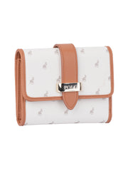 Polo Kelsey Small Medium Trifold Purse In Cream