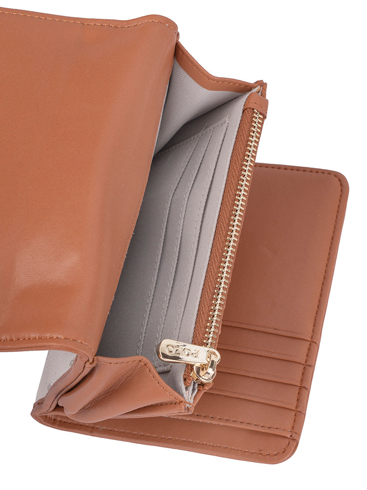 Polo Kelsey Small Medium Trifold Purse In Cream