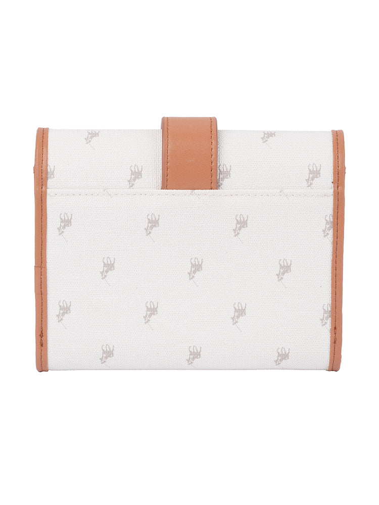 Polo Kelsey Small Medium Trifold Purse In Cream