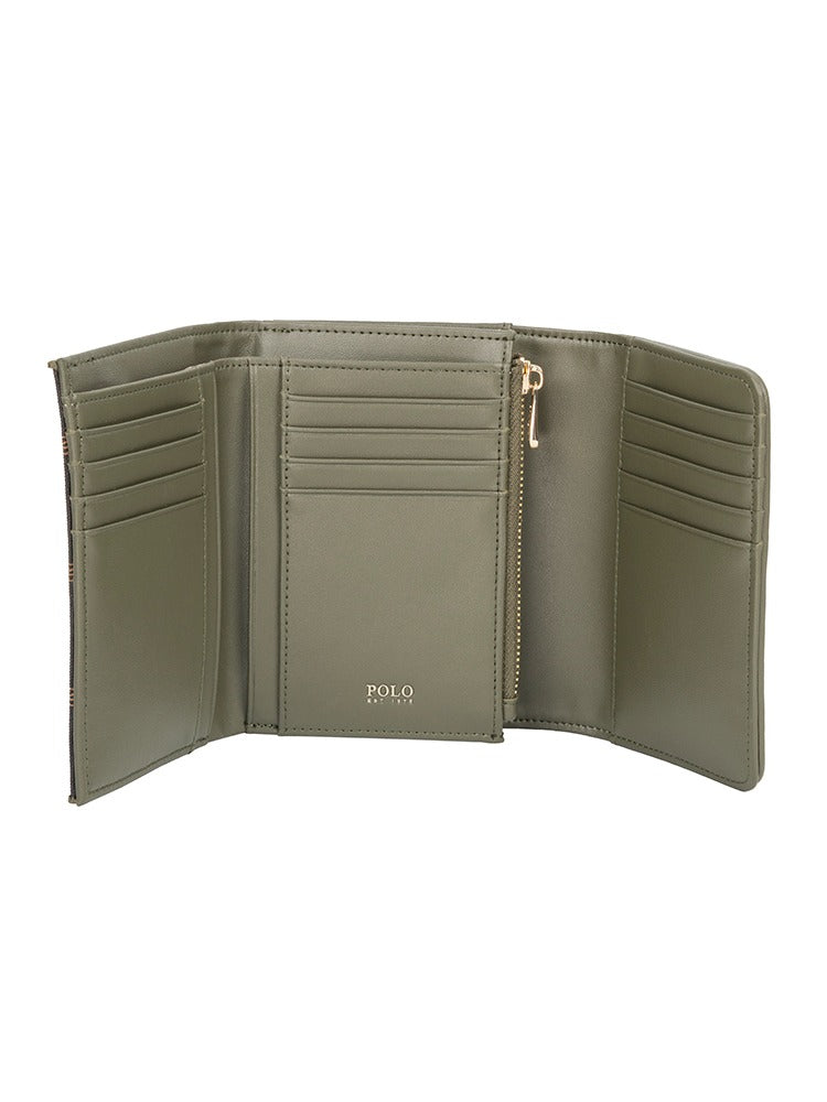 Polo Palma Smalls Medium Trifold Purse Olive