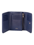 Polo Womens Jacquard Medium Trifold Purse In Navy
