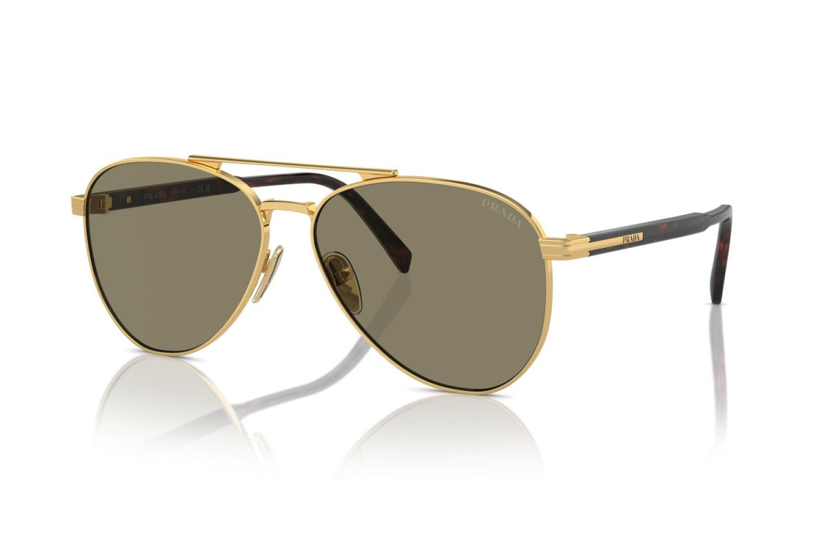 Prada Unisex Sunglasses In Havana & Gold
