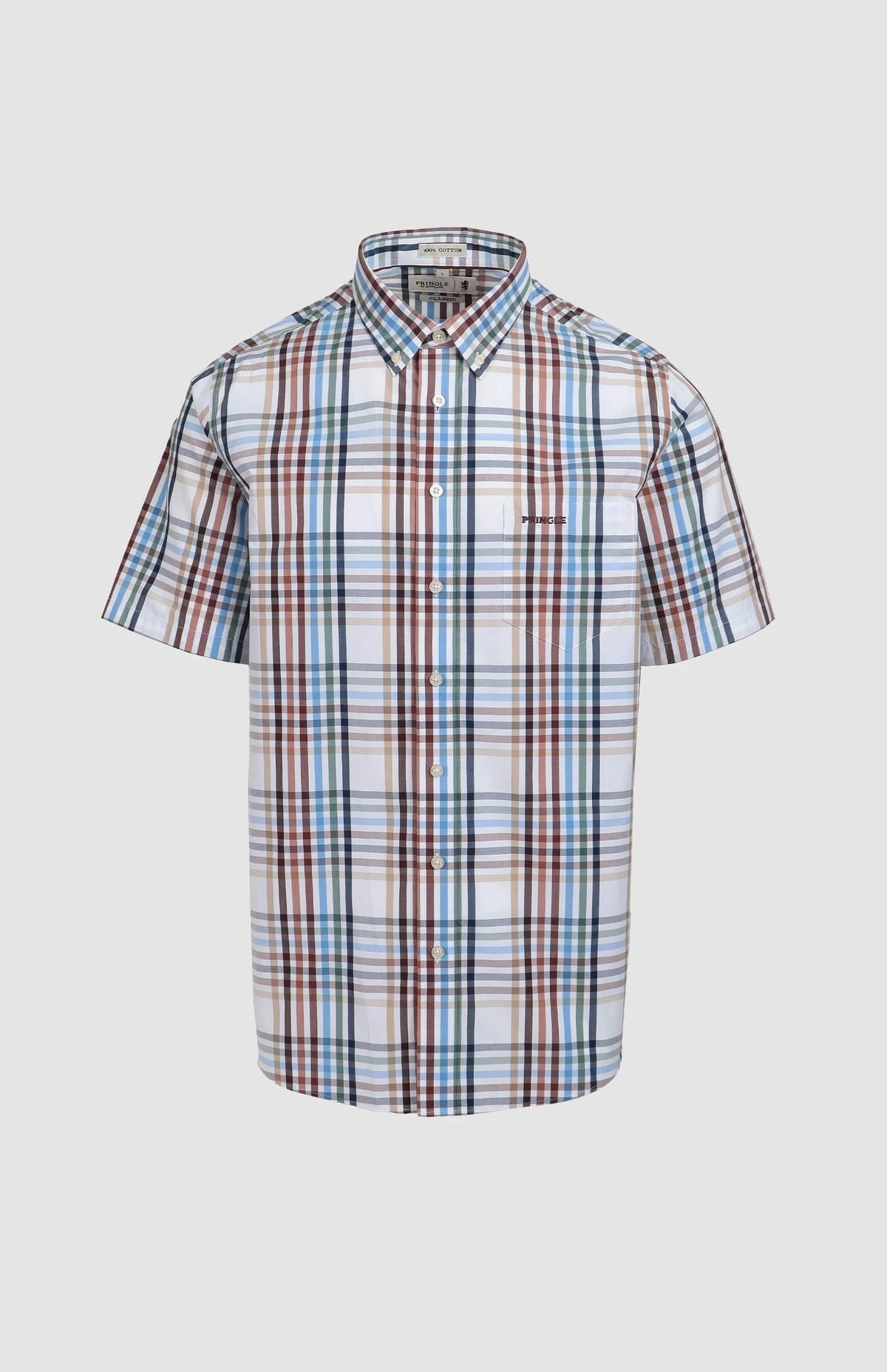 Pringle Mens Isaac Short Sleeve Classic Shirt  In Multi