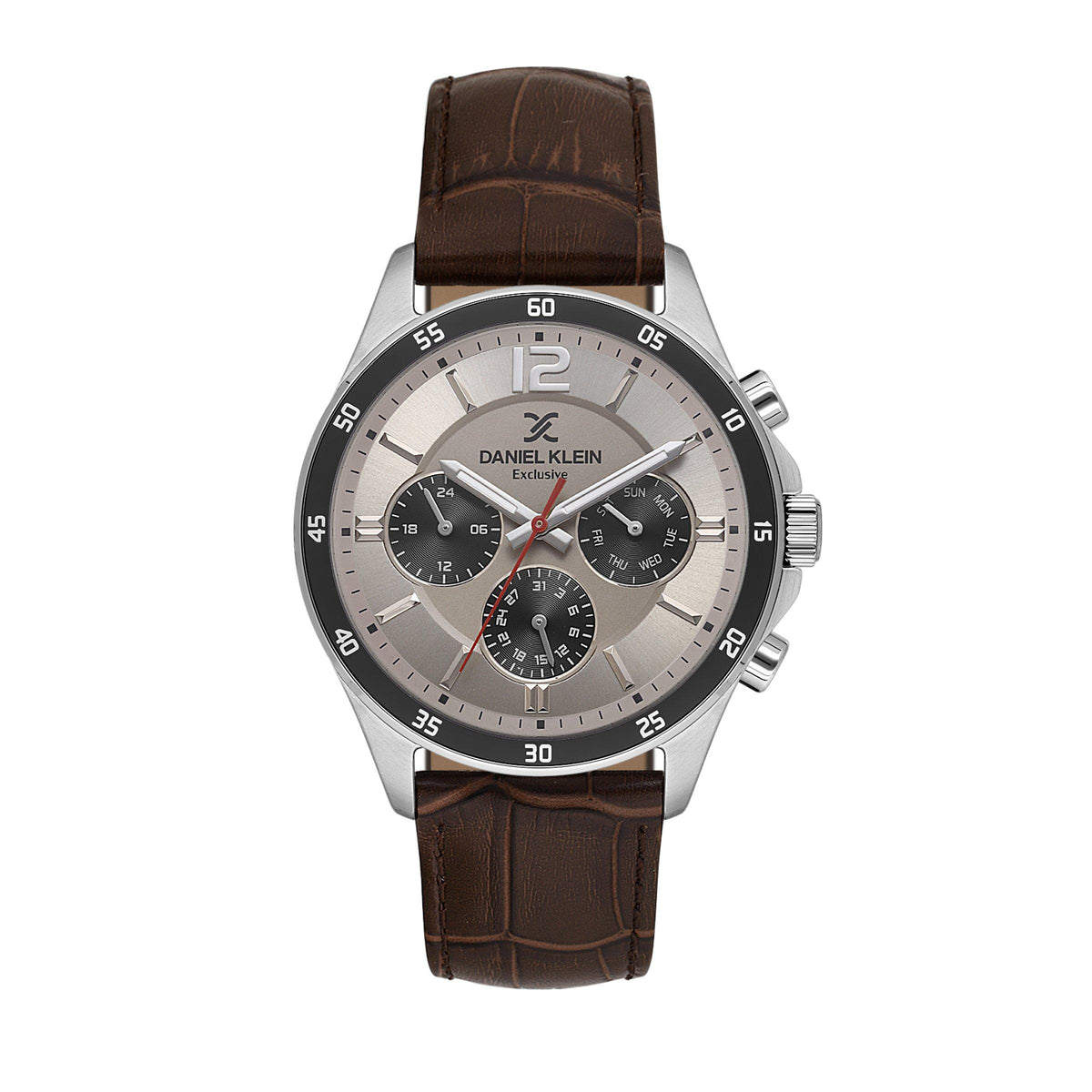 Daniel Klein Mens Watch In Silver & Brown
