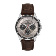 Daniel Klein Mens Watch In Silver & Brown