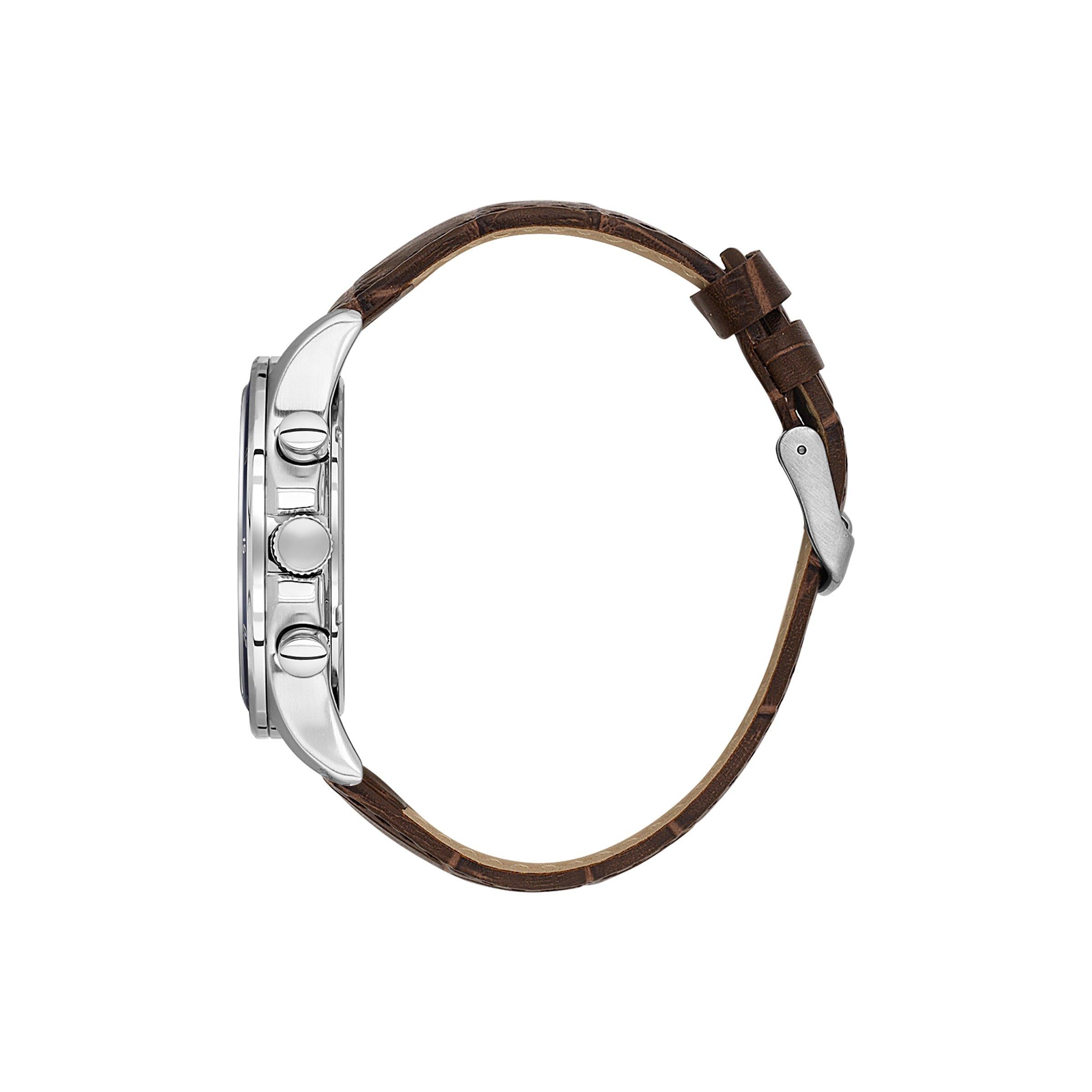 Daniel Klein Mens Watch In Silver & Brown