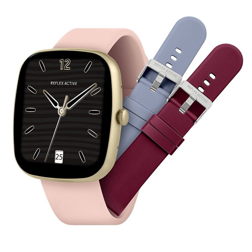Reflex Active Womens Nexus Gold Case Watch Set In Multi
