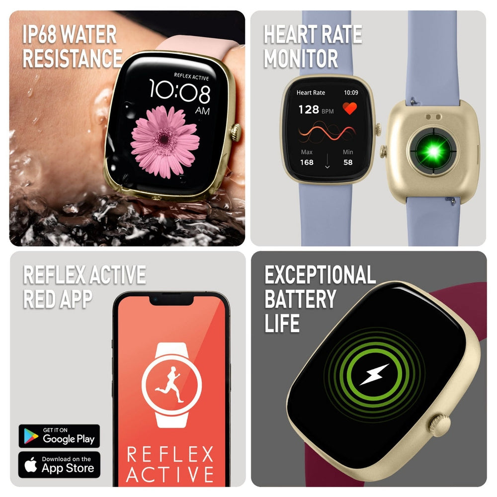 Reflex Active Womens Nexus Gold Case Watch Set In Multi