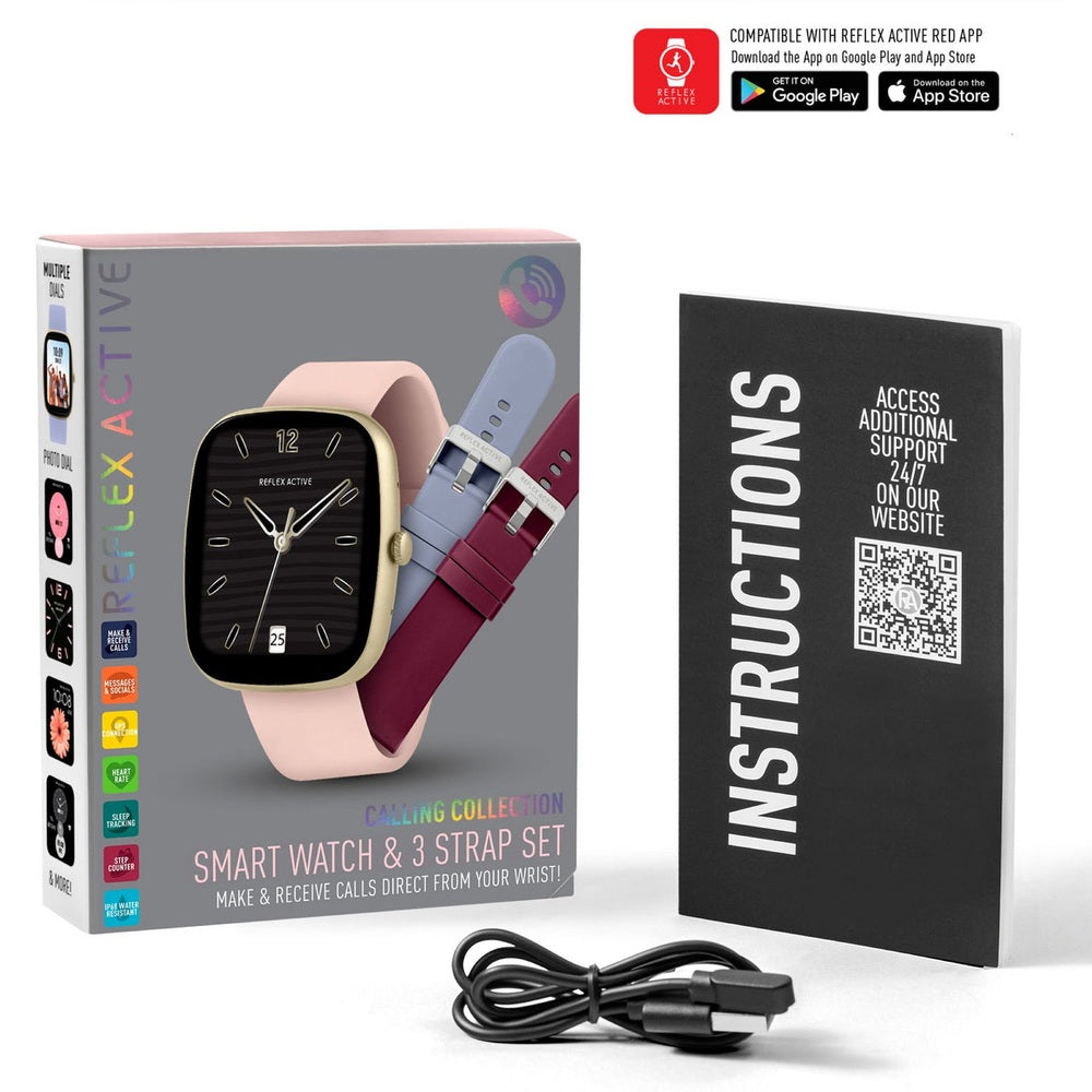 Reflex Active Womens Nexus Gold Case Watch Set In Multi