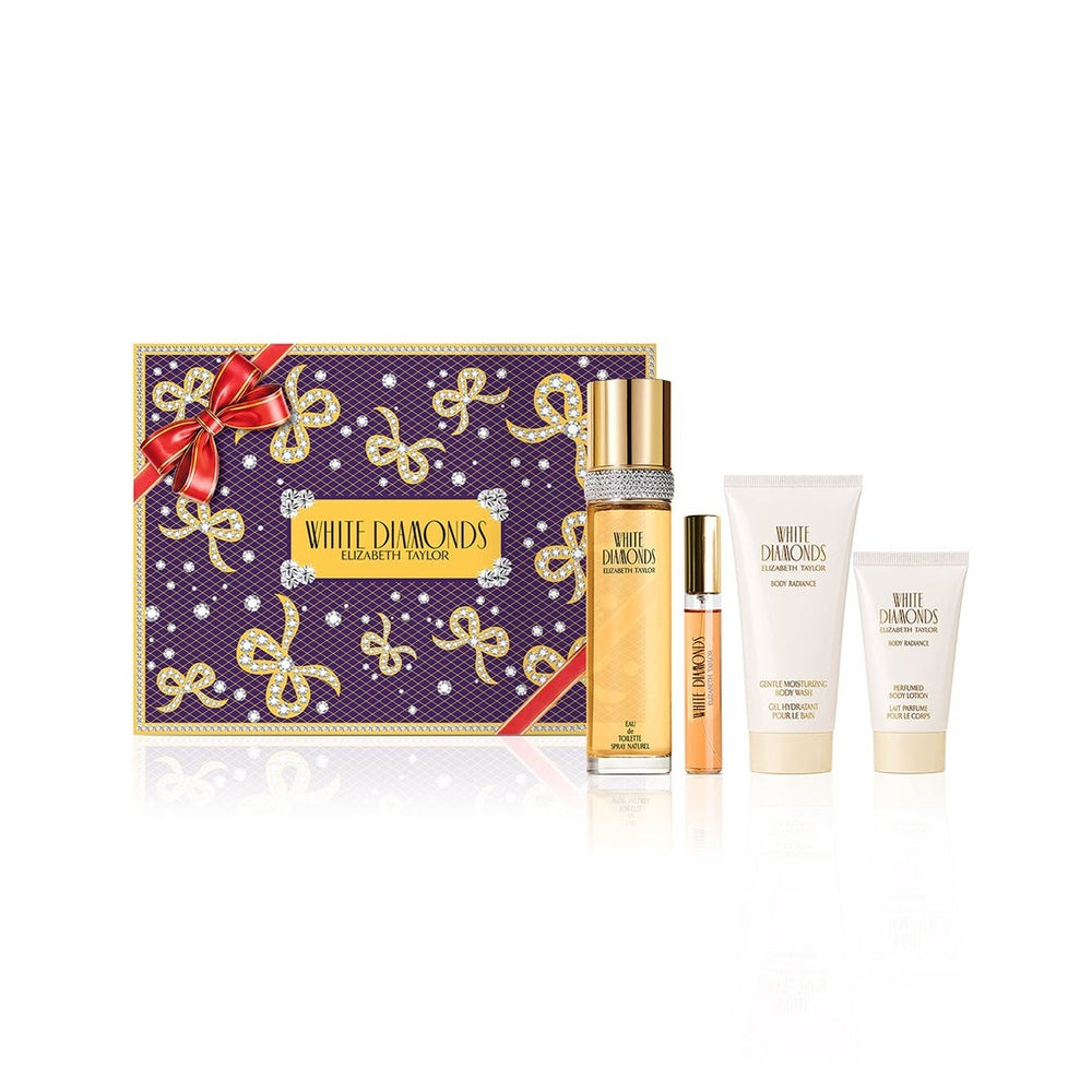 Elizabeth Arden Womens White Diamonds Prestige 4 Piece Eau De Toilette Gift Set