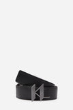 Karl Lagerfeld Mens K/Plak Leather Belt In Black