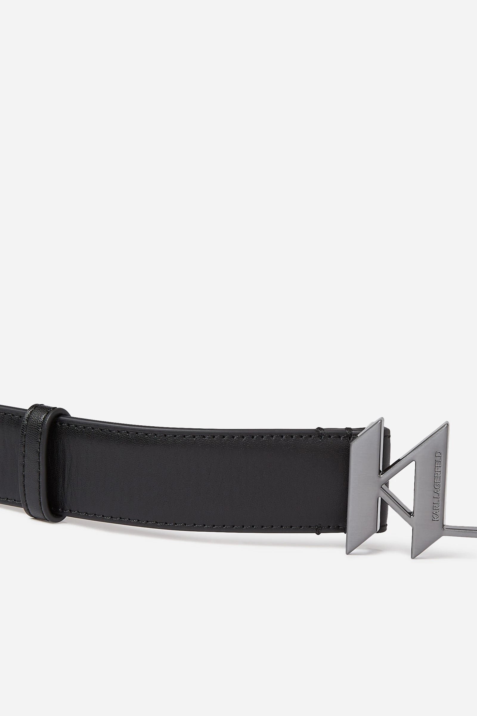 Karl Lagerfeld Mens K/Plak Leather Belt In Black