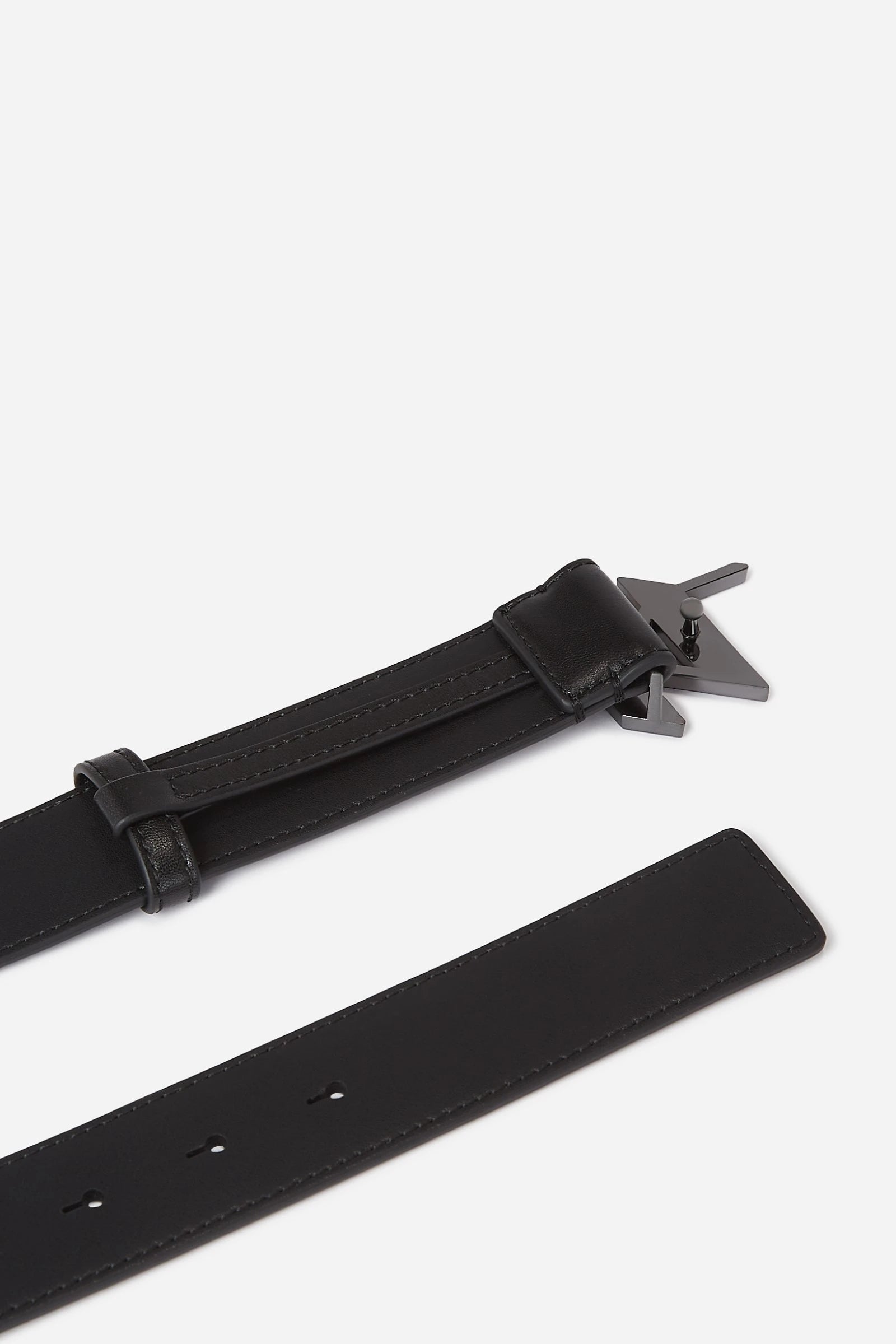 Karl Lagerfeld Mens K/Plak Leather Belt In Black