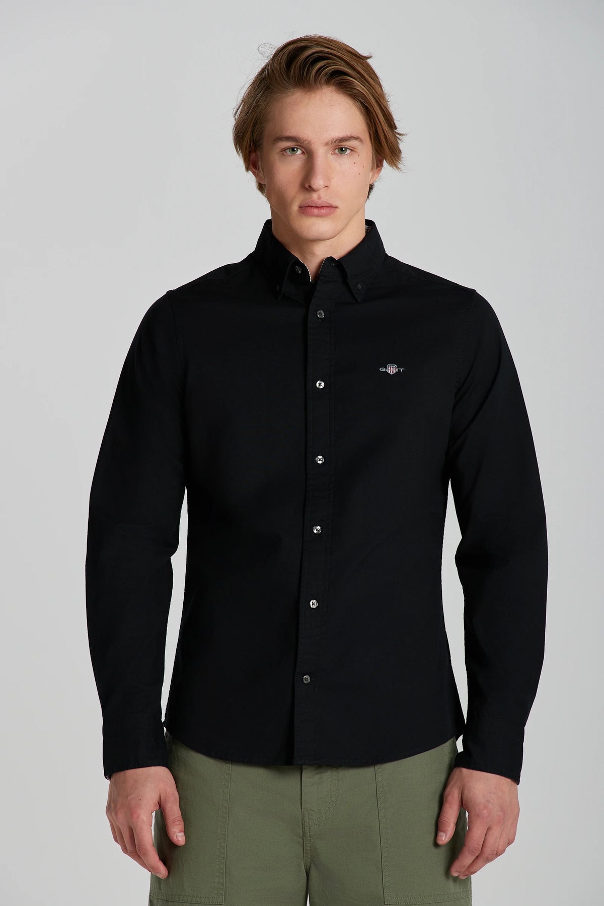 Gant Slim Oxford Stretch Shirt In Black