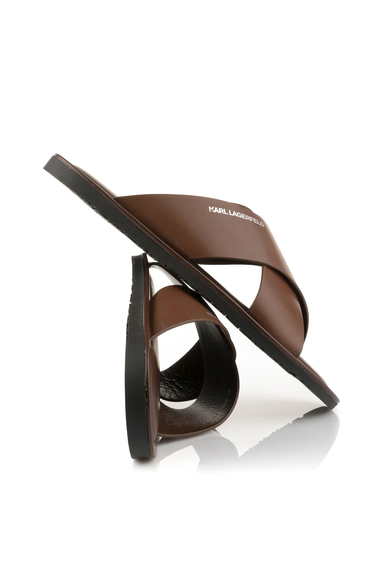 Karl Lagerfeld Kastor Iii Kross Strap Sandal Dark Brown