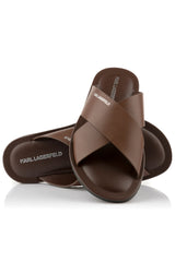 Karl Lagerfeld Kastor Iii Kross Strap Sandal Dark Brown
