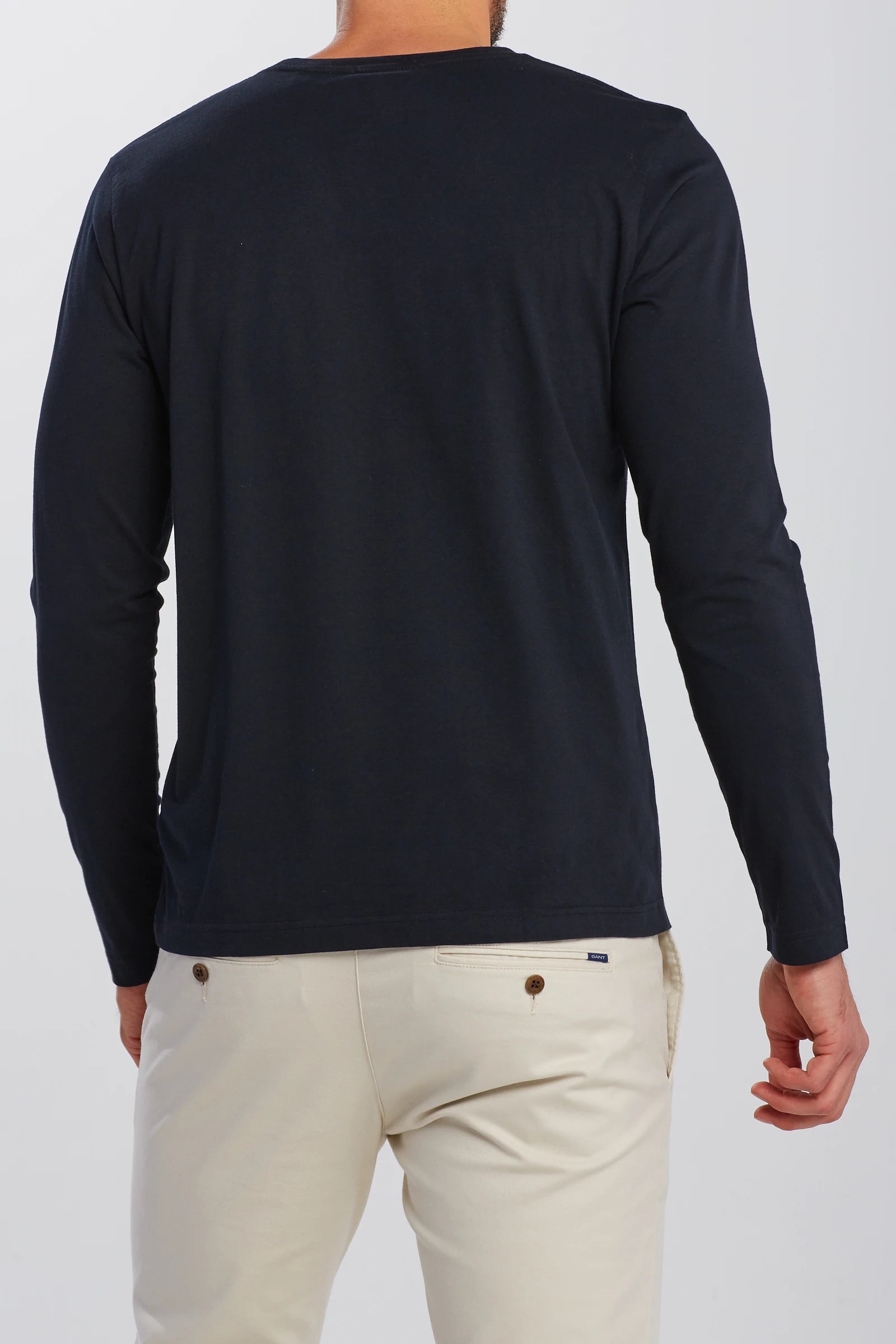 Gant Mens Original Long Sleeve T-Shirt In Black