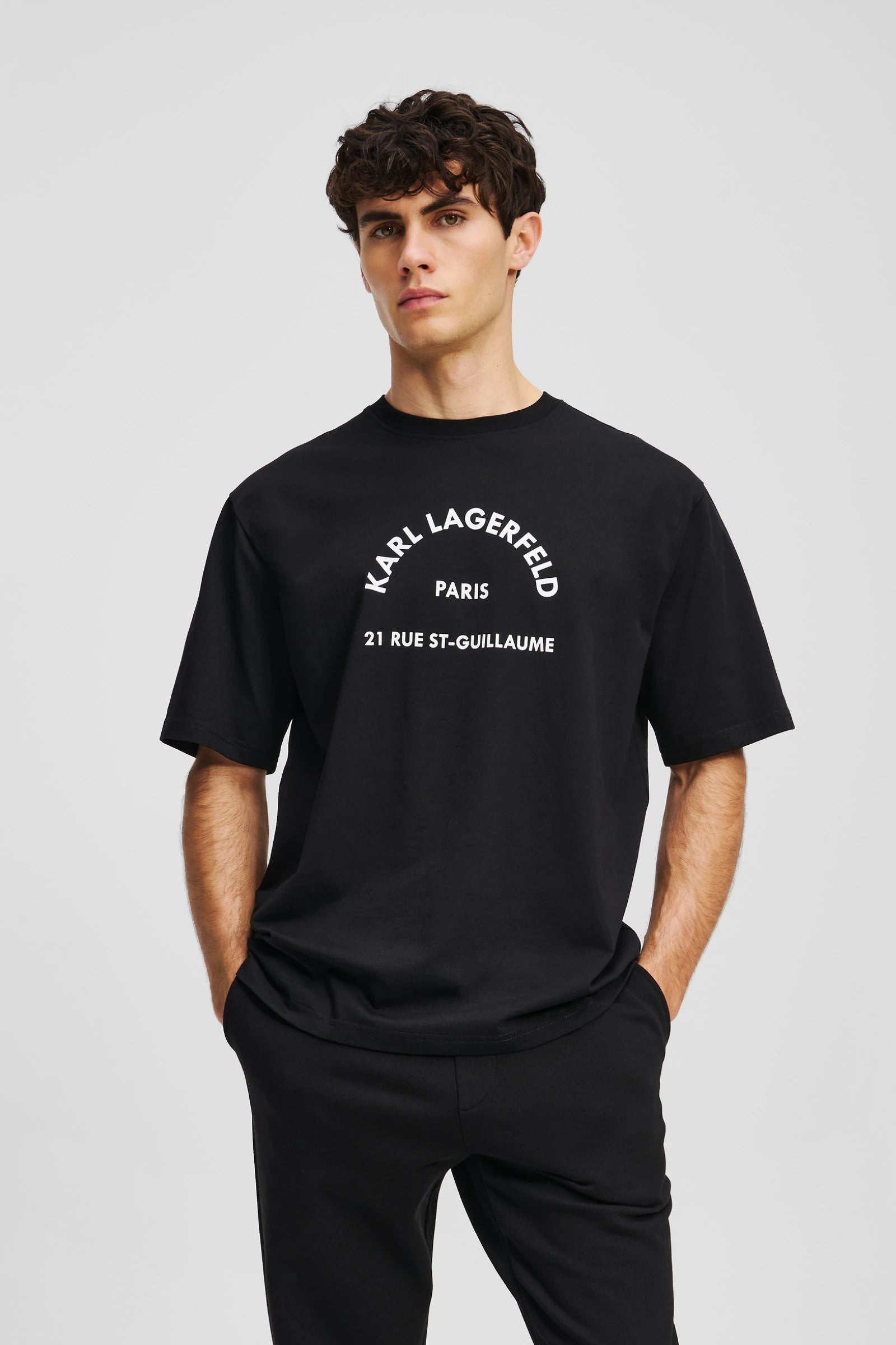 Karl Lagerfeld Mens RSG Relax Fit T-Shirts In Black