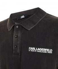 Karl Lagerfeld Mens Organic Cotton Jersey Golfer In Grey