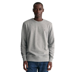 Gant Mens Regular Shield Long Sleeve T-Shirt In Dark Grey