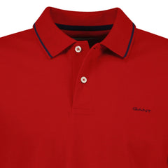 Gant Mens Regular Contrast Rugged Golfer In Red
