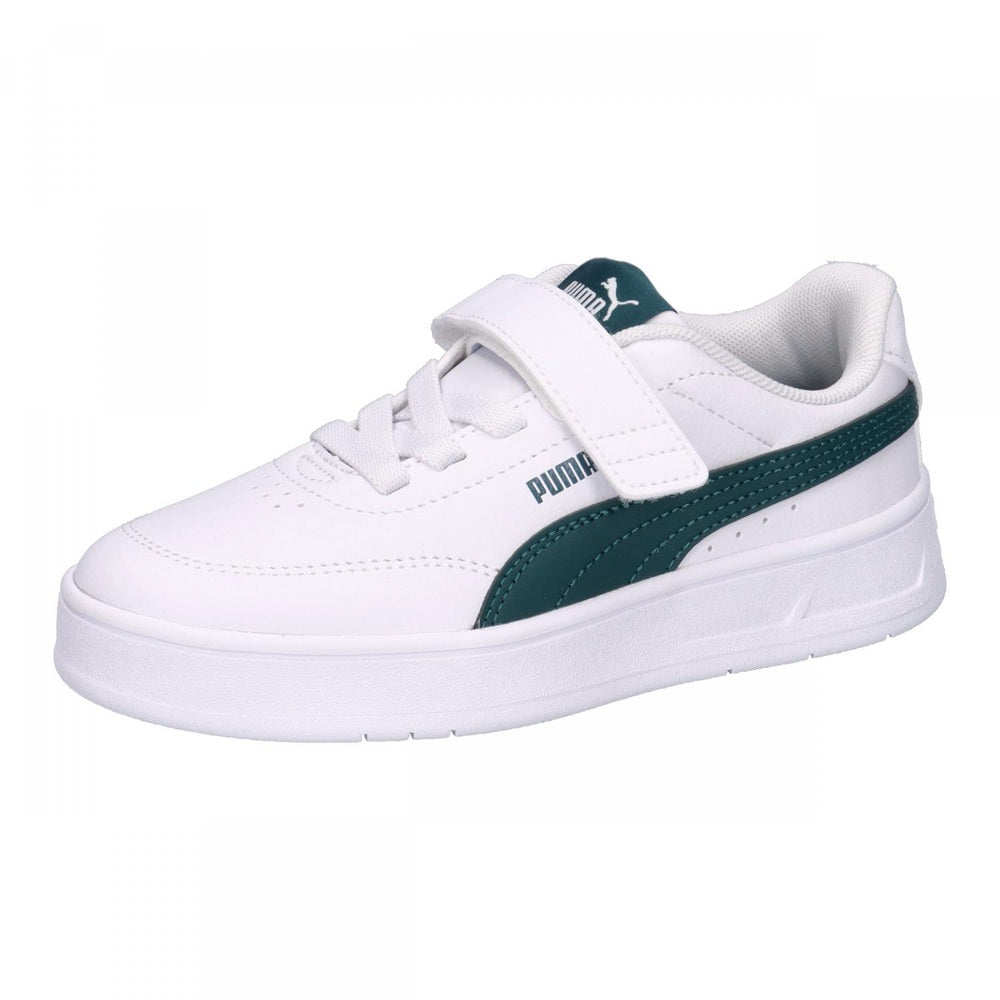 Puma Kids Court Classic Clean Ac+ Ps Shoes In White and Black
