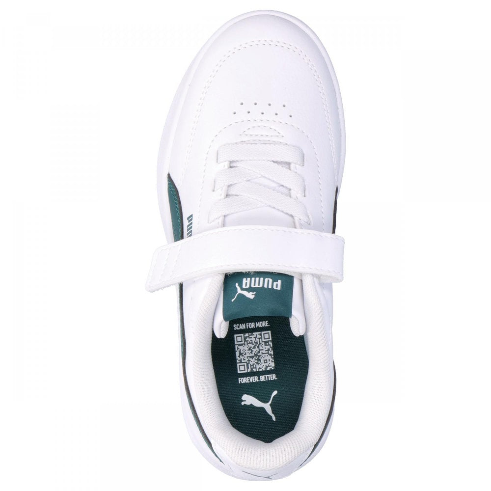Puma Kids Court Classic Clean Ac+ Ps Shoes In White and Black