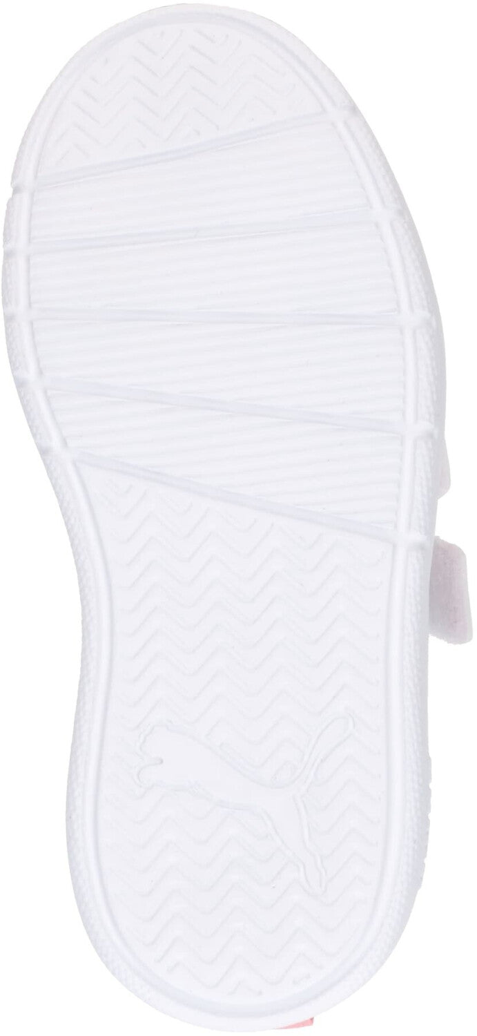Puma Girls Courtflex V3 Dotty V Shoes In White & Pink