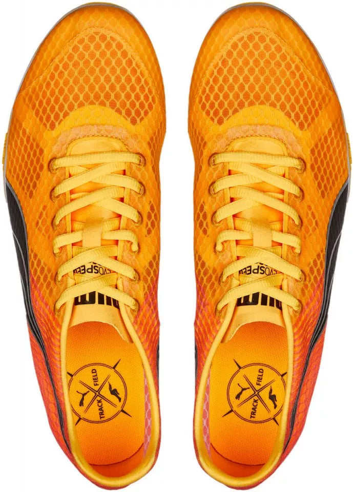 Puma Mens Evospeed Crossfox 4 Running Shoes In Sun Stream/Sunset Glow/Black